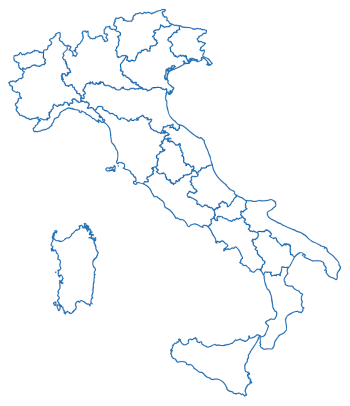 Cartina bianca dell’Italia